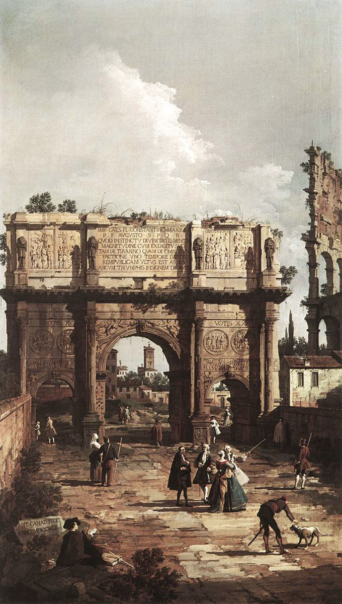 Canaletto,Arc de Constantin (1742)